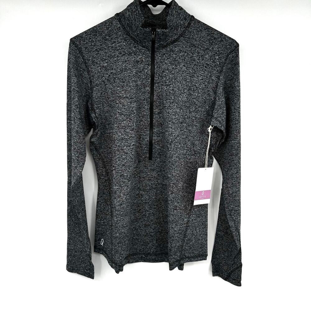 Lottie Long Sleeve Nursing Breastfeeding Activewear Pullover Black Size Large